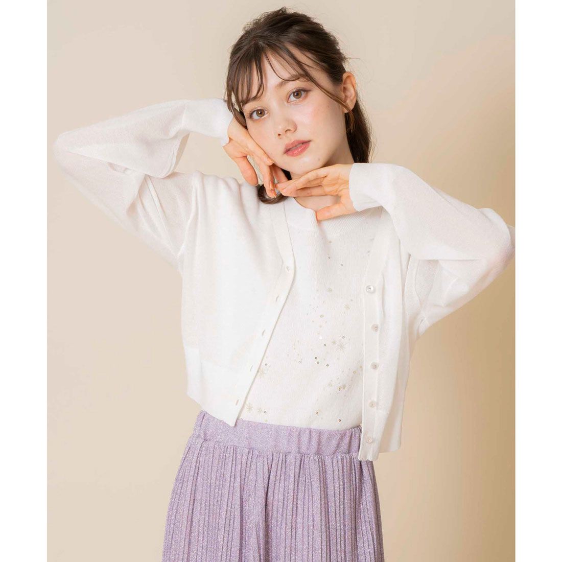 セール 70%OFF】ノエラ Noela キラキララメVカーデ(507198518