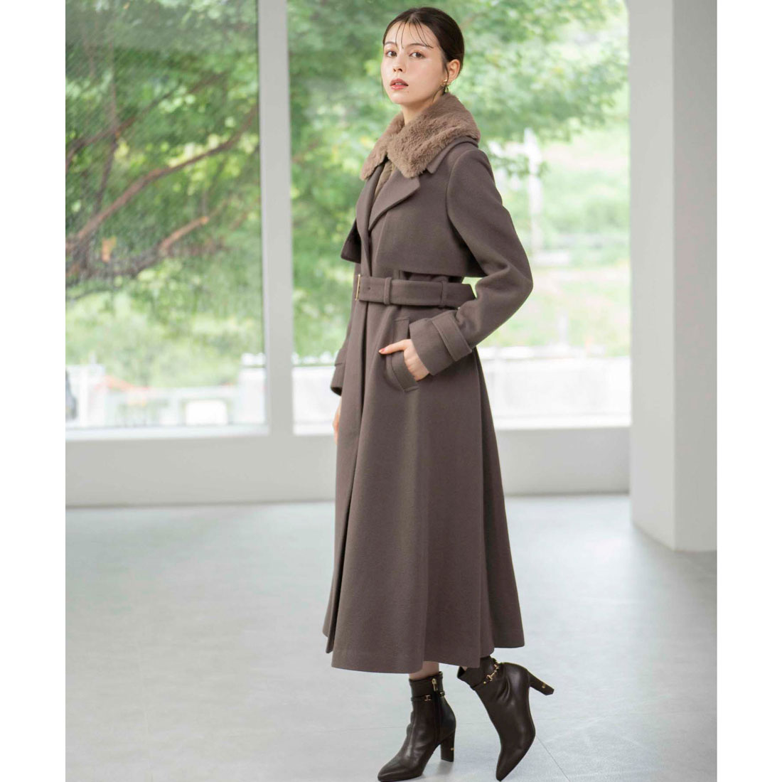 セール 40%OFF】ノエラ Noela ファー付マルチロングコート