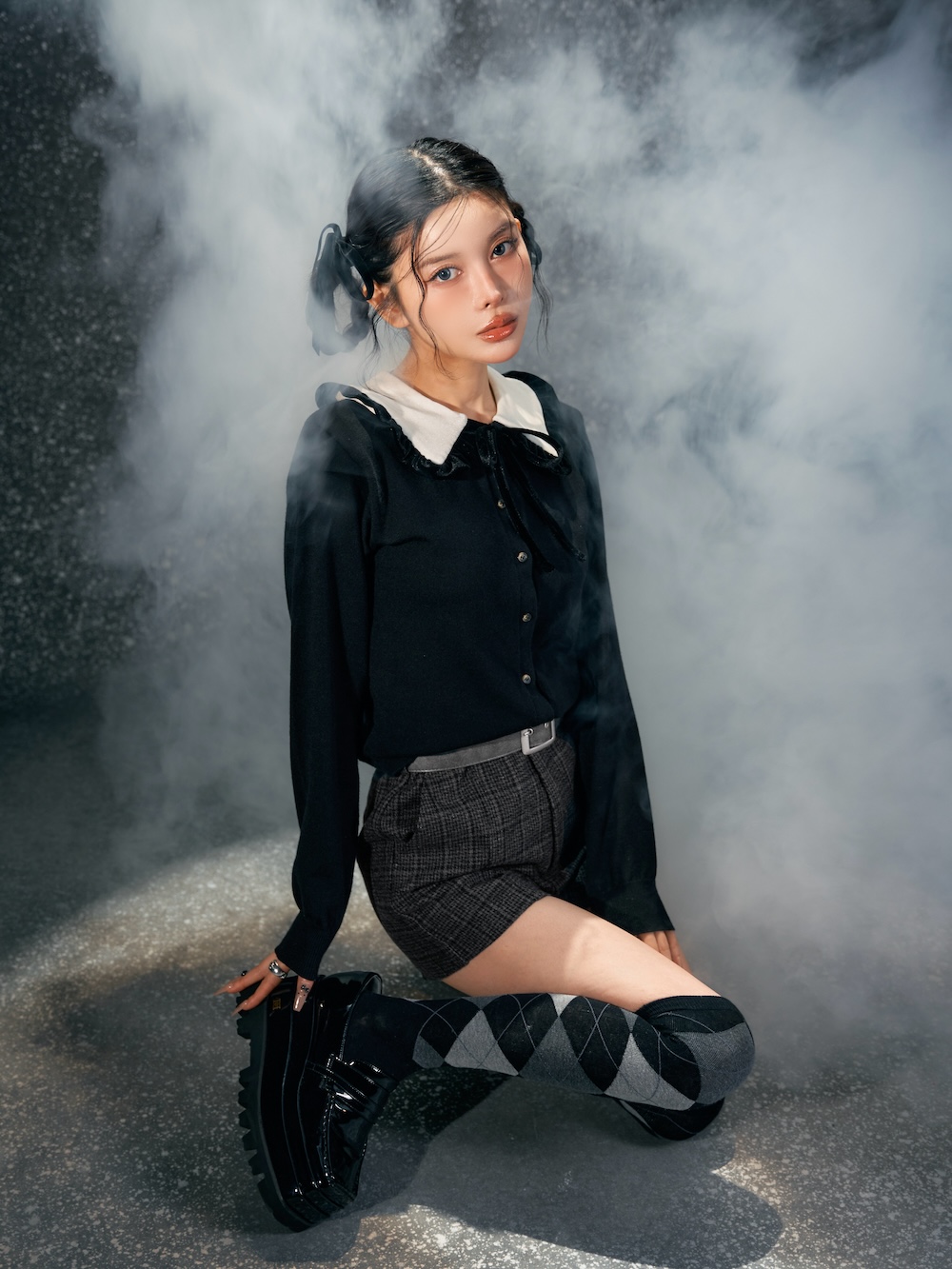 ダーリッチ darich ハイウエストチェックショートパンツ BLK M ハイウエストチェックショートパンツ – Darich (ダーリッチ)