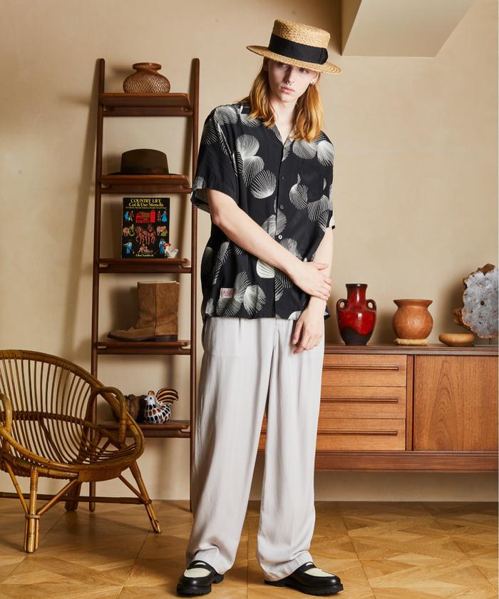 ち*ぷ様 Schott ショット PJ パイナップルジュース レーヨン シャツ PJ/×パイナップルジュース/RAYON SHIRT CRANE/レーヨンシャツ