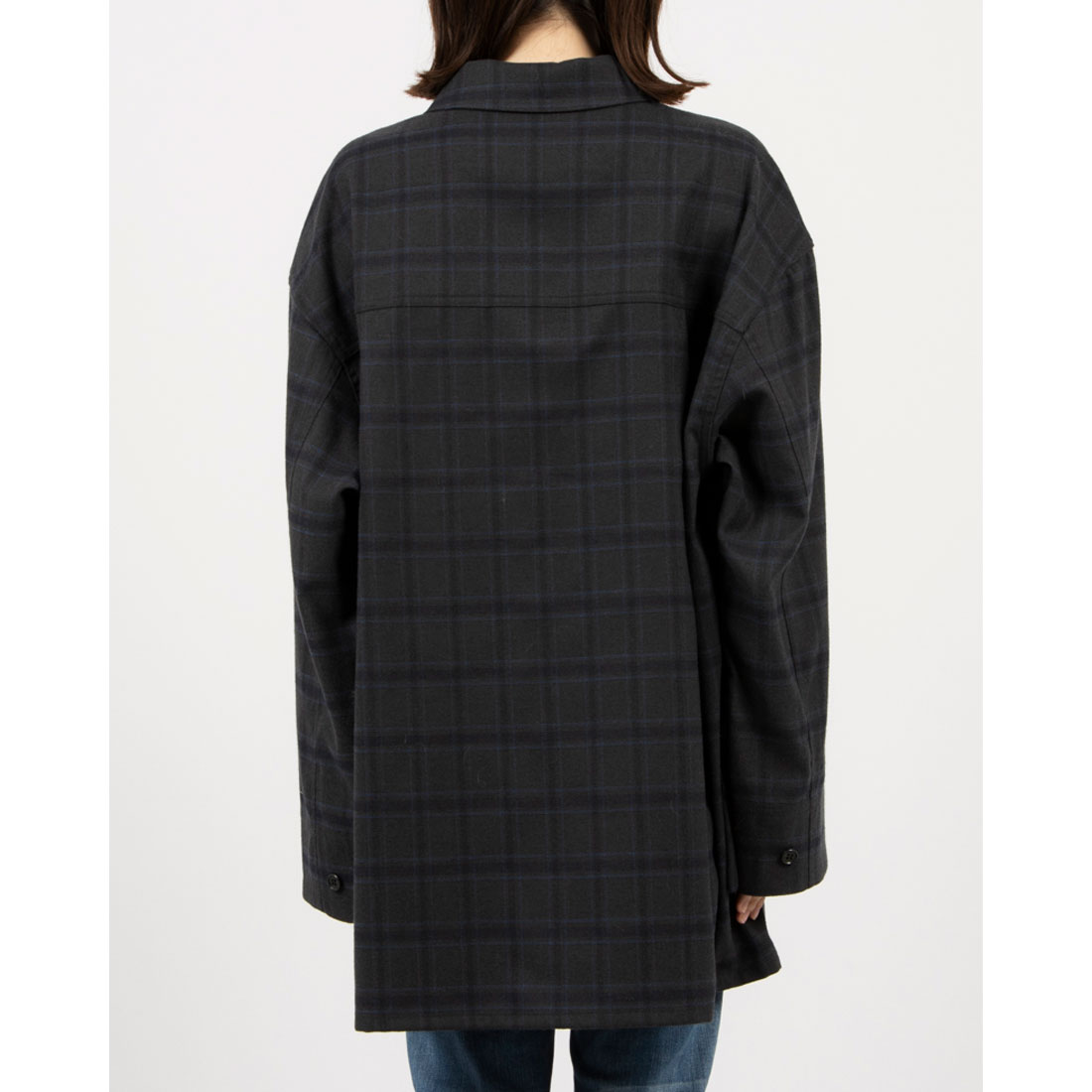 CLANE クラネ CHECK POCKET OVER SHIRT サイズ2