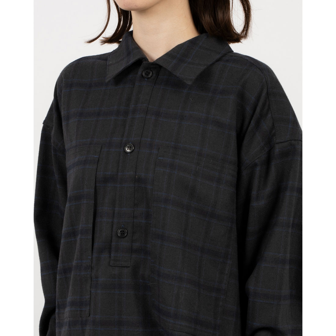 クラネ CLANE CHECK POCKET OVER SHIRT(507521709) | クラネ