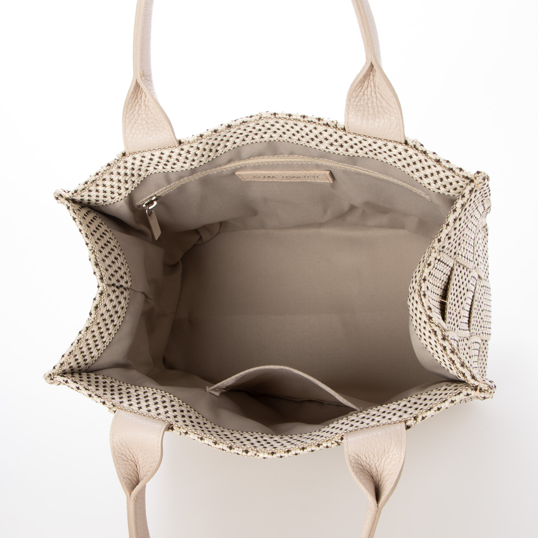 極美品◎Alma tonutti レザーハンドルメッシュバッグ　ハンドバッグ セール】アルマトヌッティ ALMA TONUTTI レザーハンドルメッシュ