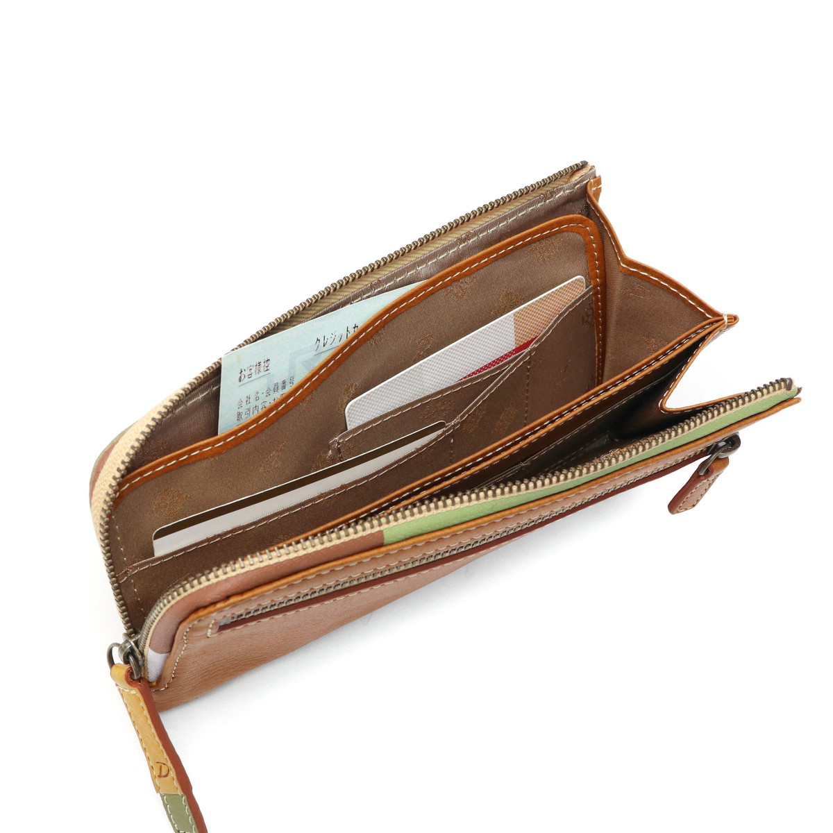 Dakota ダコタ　モナ　Ｌ字ファスナー長財布　キャメル　薄型 Dakota ダコタ L字ファスナー 長財布 レディース 使いやすい財布