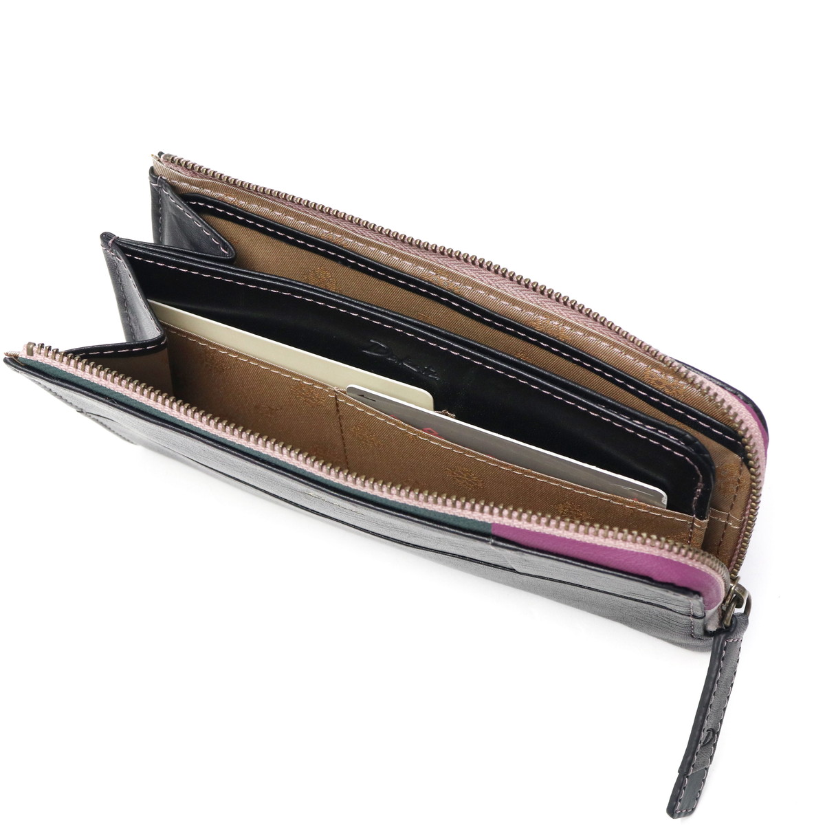 Dakota グレー レザー 長財布 Dakota グレー再入荷 長財布 L字ファスナー ダコタ アニマーレ