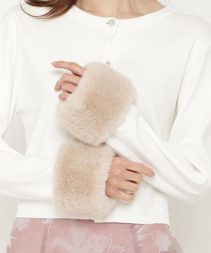 袖ファー付きビジューカーディガン(507555310) | AND COUTURE