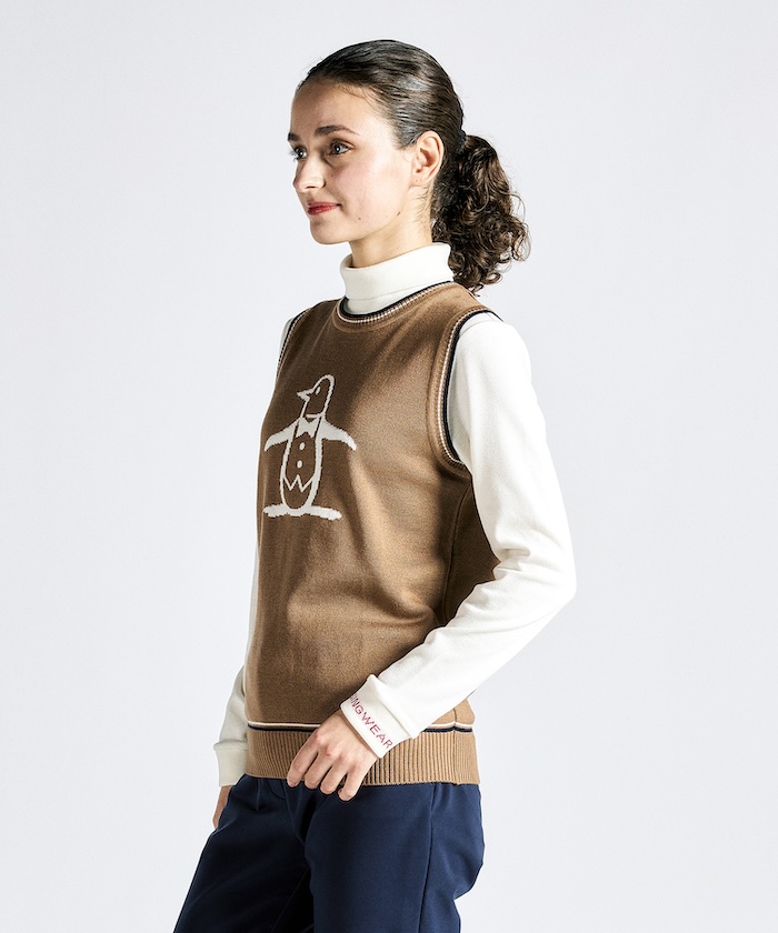 MUNSINGWEAR　マンシングウェア/レディースジップアップニットベスト/ByJUNKO SHIMADAカラーブラック/サイズ9(M)定価￥24200(22000+税) MUNSINGWEAR マンシングウェア/レディースジップアップニット