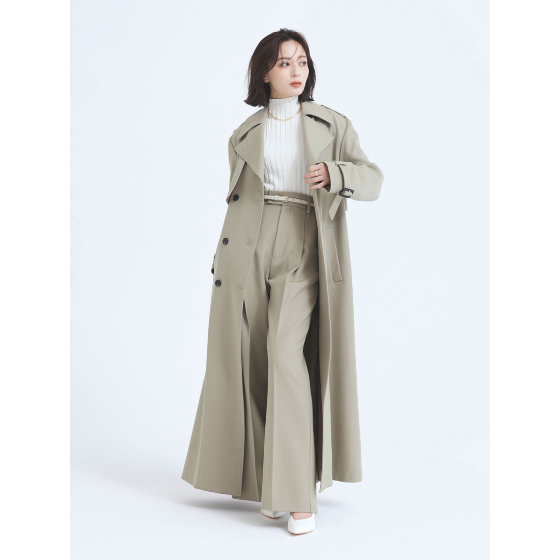 セール 40%OFF】アニュアンス anuans ウールギャバジントレンチ セール 40%OFF】アニュアンス anuans ウールギャバジントレンチ