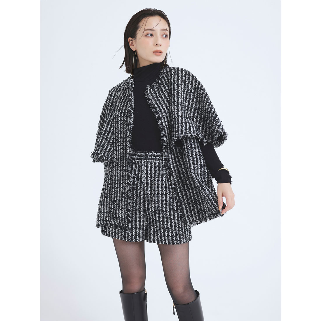 セール 50%OFF】アニュアンス anuans ツイードケープジャケット