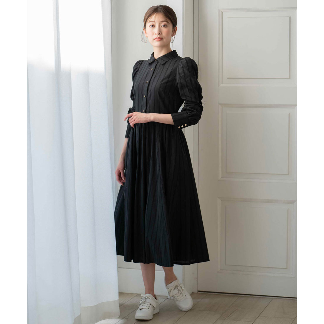 セール 70%OFF】ノエラ Noela フロッキーストライプワンピ