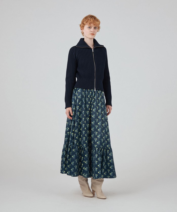 セール 40%OFF】ポリエステルサテンプリント ティアードマキシ