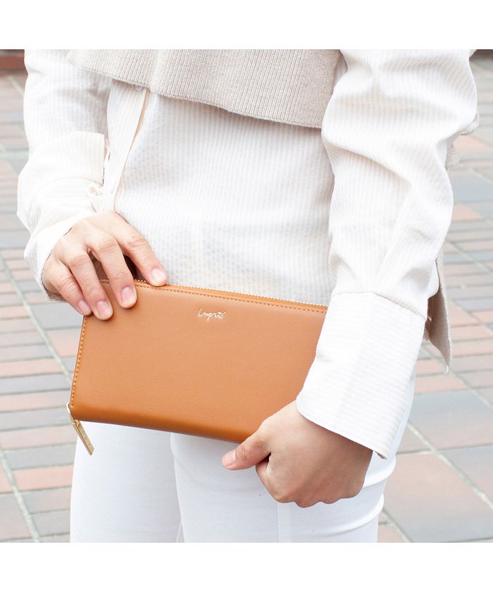 アングリッド Ungrid アングリッド Ungrid 財布 長財布 レディース ラウンドファスナー SMOOTH ROUND WALLET ブラック  キャメル(503390255) | アングリッド(Ungrid) - d fashion