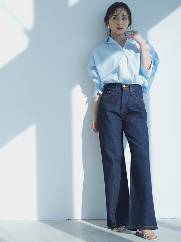 パンツ anuans wide leg denim アニュアンス anuans Wide leg denim(507188911) | アニュアンス