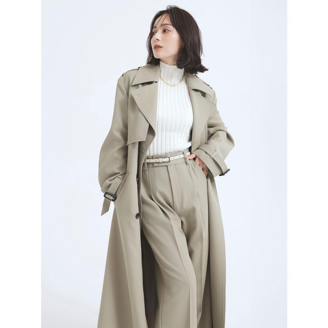セール 40%OFF】アニュアンス anuans ウールギャバジントレンチ