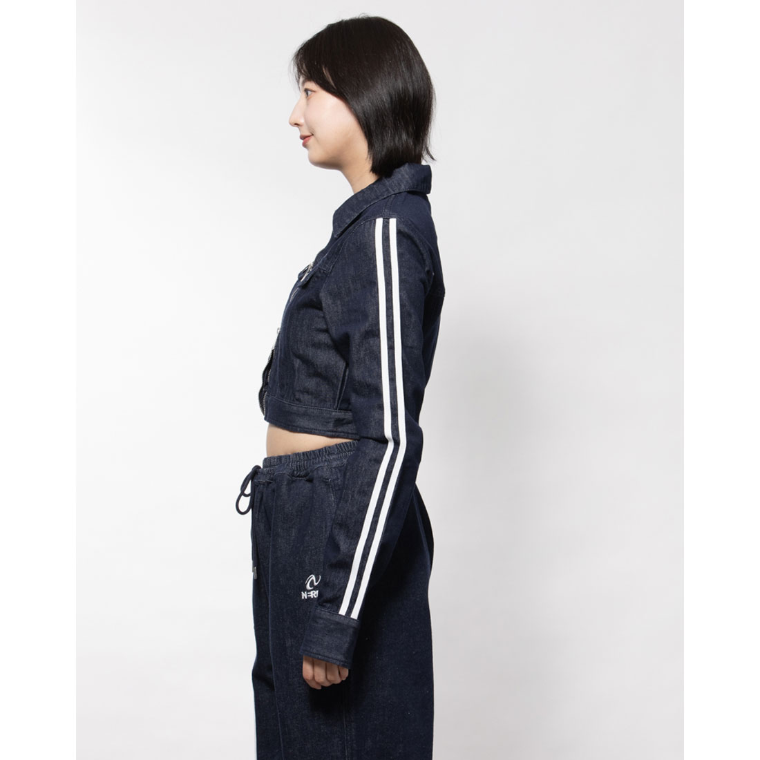 NERDY W'sデニムクロップドトラックトップス ライトブルー セール】ノルディ NERDY DENIM CROPPED TRUCKER TRACK TOP