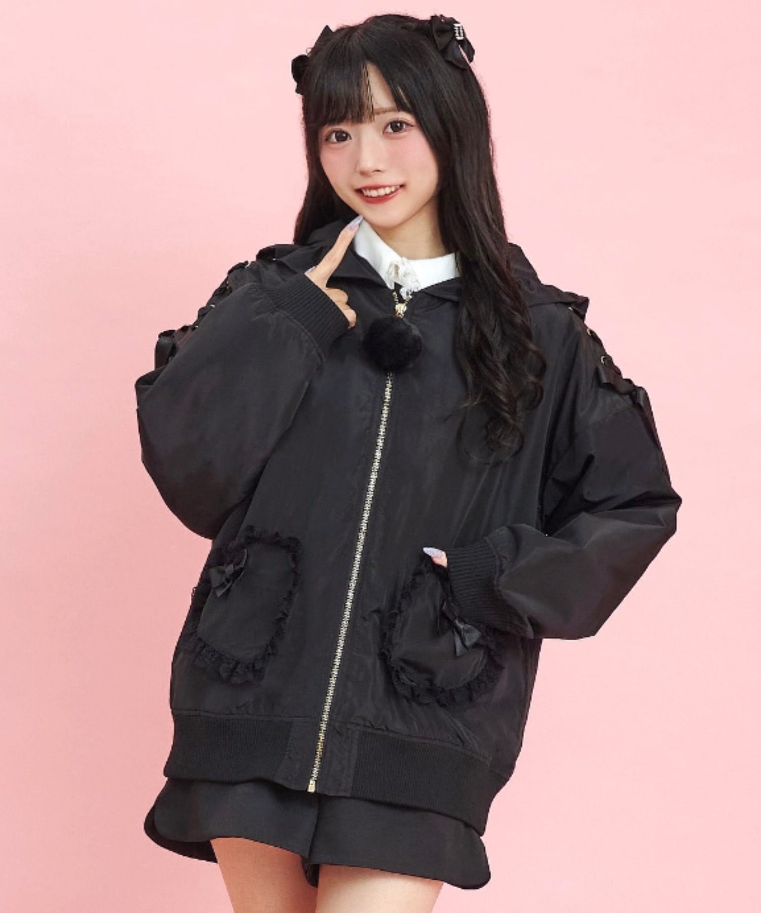 ❤️secret honey❤️シークレットハニー❤️アウター❤️ うさ耳シフォンパーカー（ブルゾン）｜Secret Honey