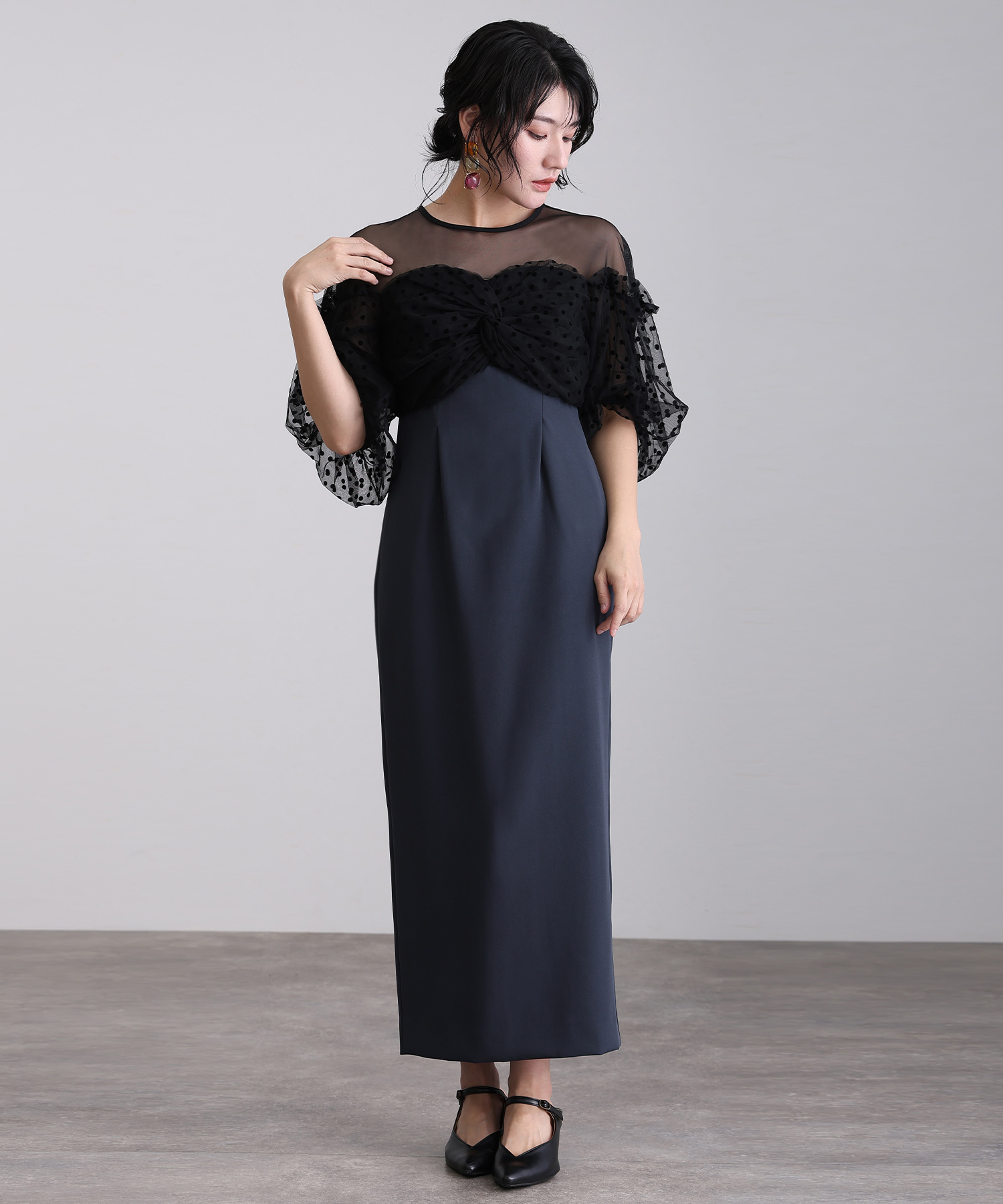 【在庫わずか】Phase Eight / ニッキーブロデリー ドレス 結婚式・パーティー・オケージョンドレス】裾サイドフロッキー