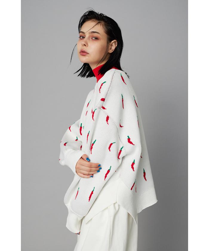 セール 10%OFF】Chili pattern knit pullover(507586508