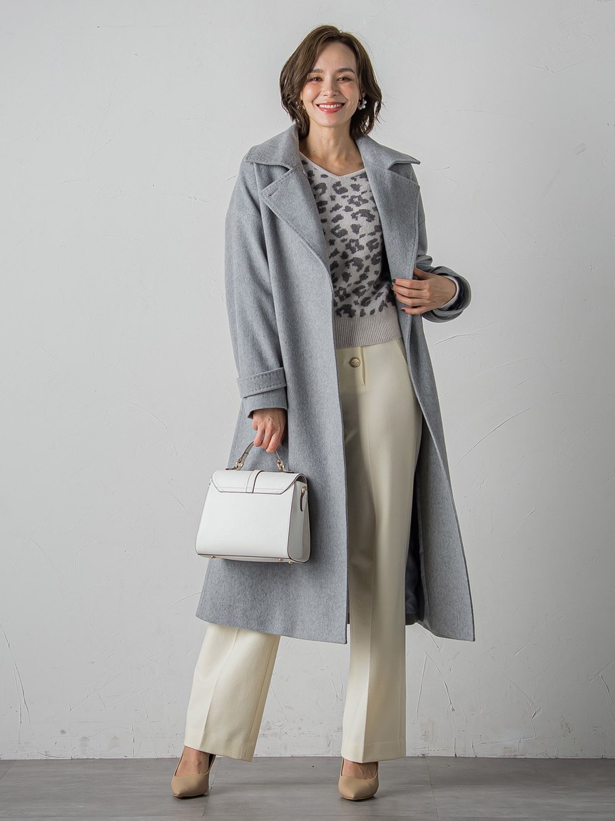 ビアッジョブルー ノーカラー  2way ショート コート ファー ジャケット ビアッジョブルー ノーカラー 2way ショート コート ファー