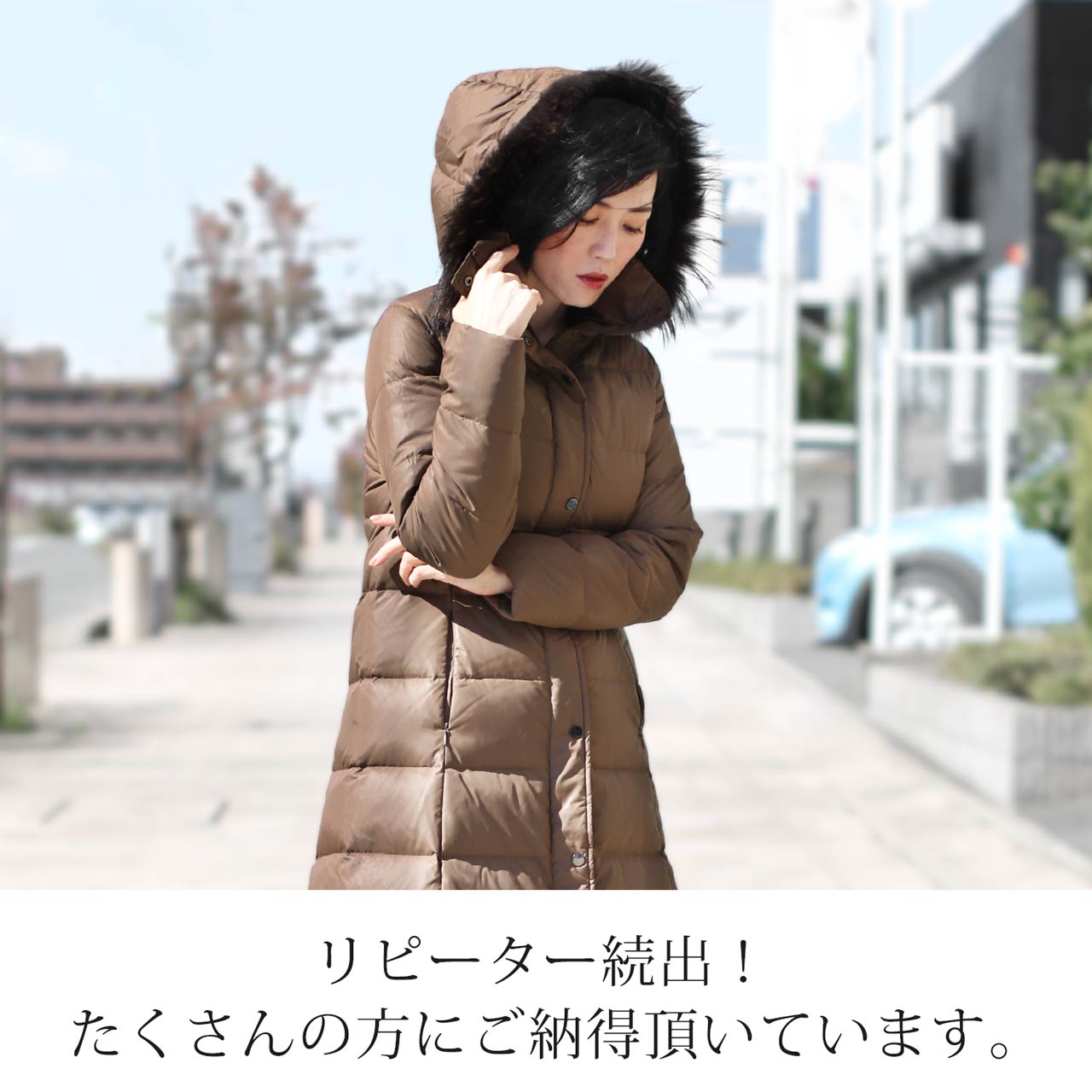ロートレアモン　ダウン　コート　ラクーンファー　M フード取り外し　ダウンコート Merfirge ダウンコート レディース ミディアム メルファージュ