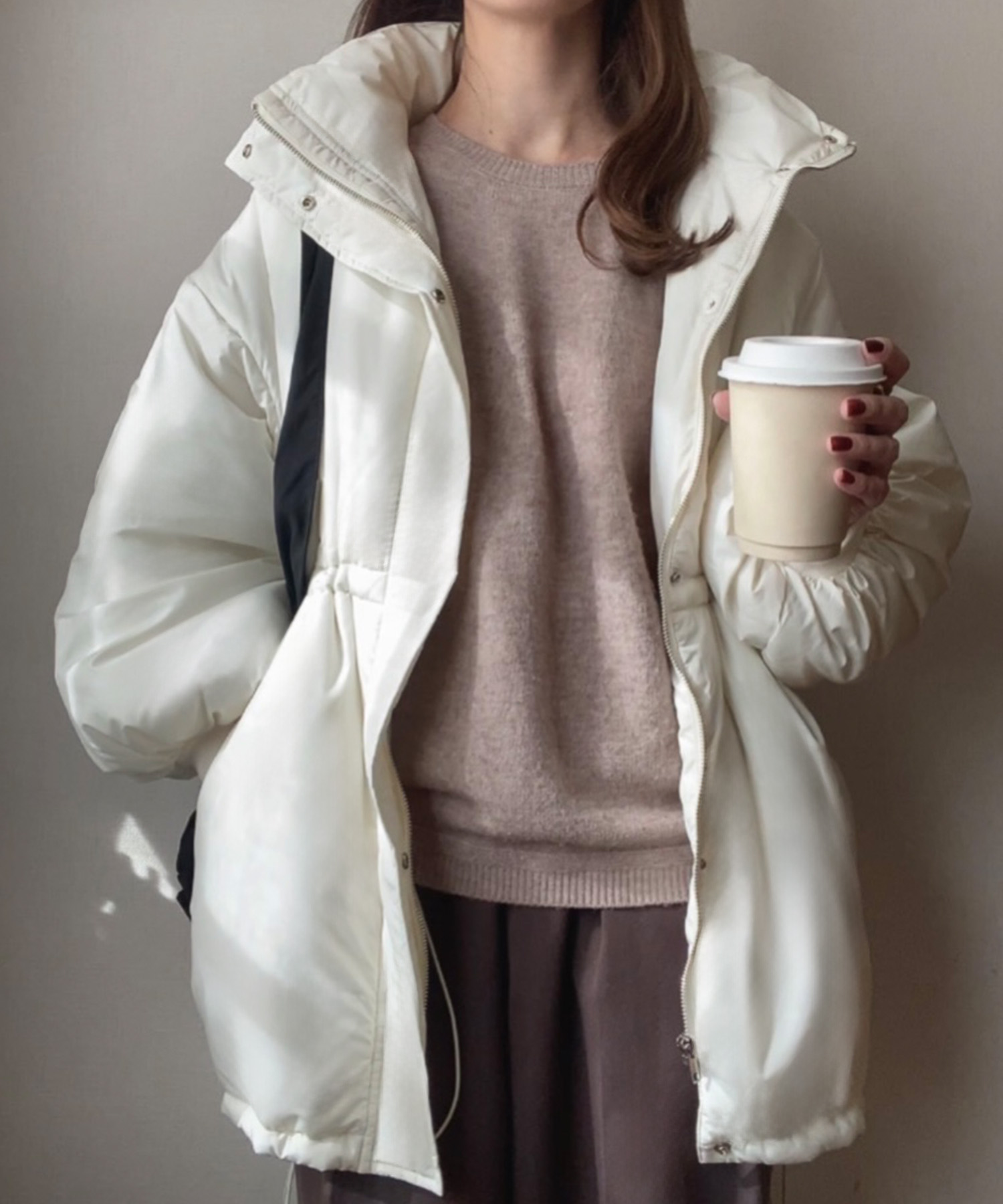 Mサイズ／FILLOU 中綿スタンドネックドロストコート Mサイズ／FILLOU 中綿スタンドネックドロストコート