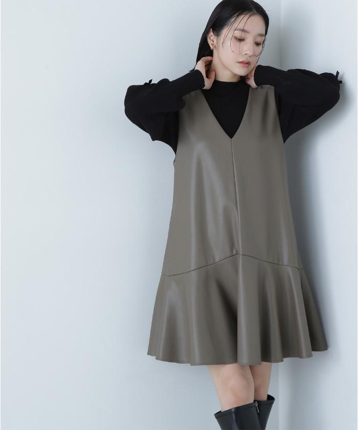 セール 50%OFF】フェイクレザーミニジャンスカ(507604547