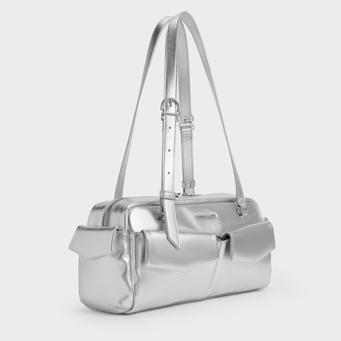 CHARLES&KEITH レイチェル エロンゲート マルチポケット/送料込 CHARLES ＆ KEITH ショルダーバッグ バッグ Rachel レイチェル