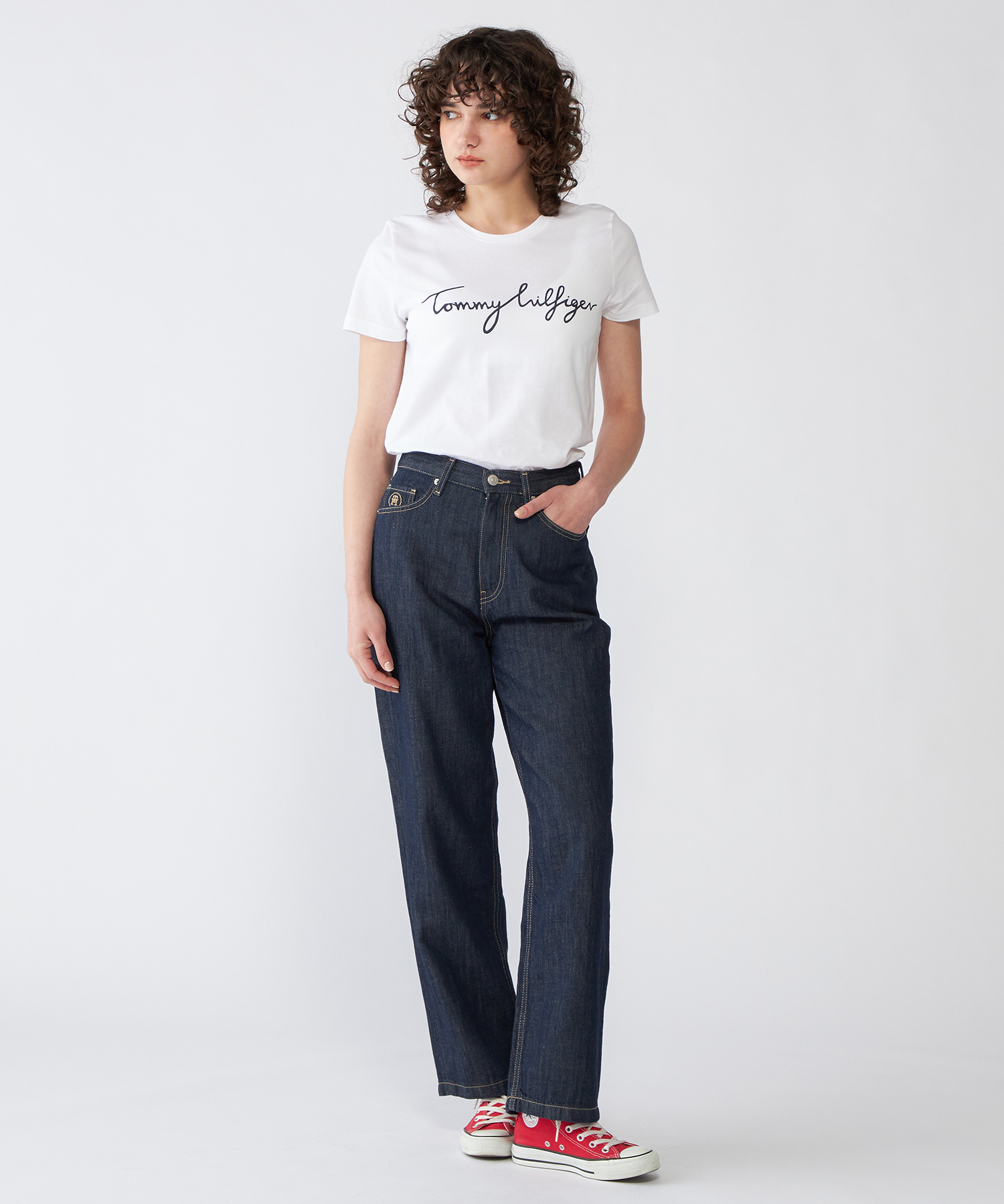 トミー ヒルフィガー   HERITAGE CREW NECK GRAPHIC TEE （ネイビー） トミー ヒルフィガー TOMMY HILFIGER HERITAGE CREW NECK