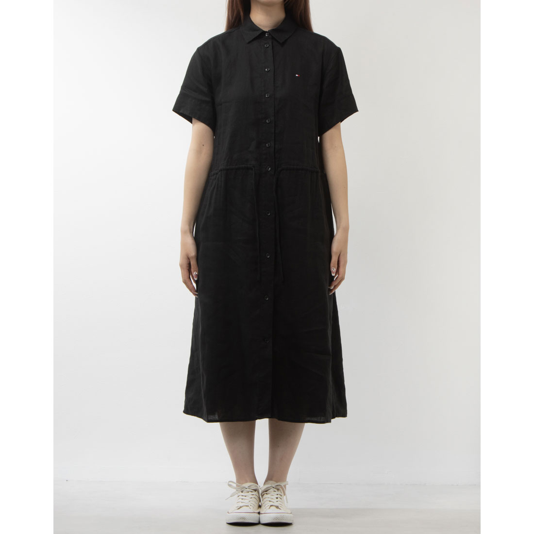 売れ筋商品|||トミー ヒルフィガー シャツ レディース トップス SLEEVELESS RELAXED SHIRT - Button-down blouse - black Tommy Hilfiger Womens Velvet Printed Top Black M at Amazon