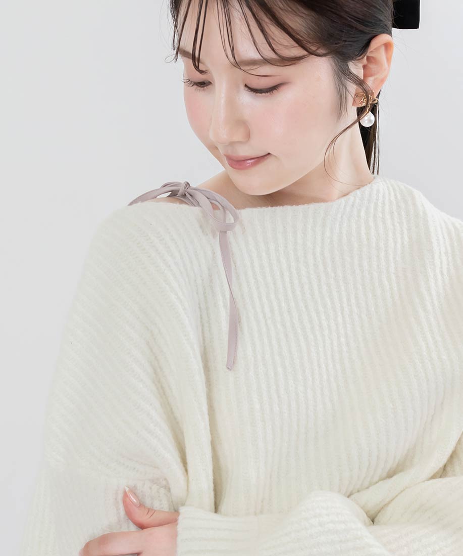 セール 30%OFF】ランダ RANDA クロップド丈ニット＆シャギー