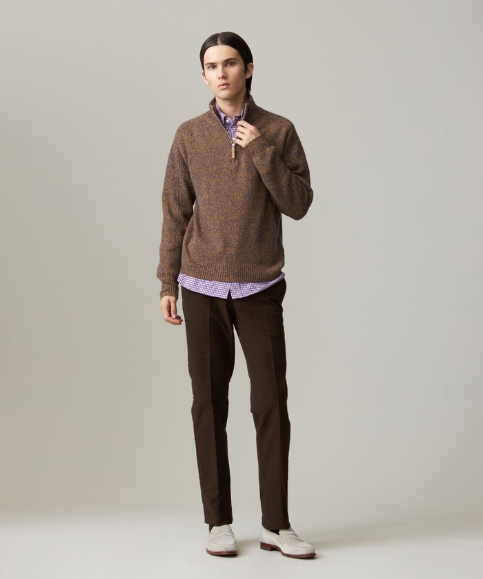 ニット セーター ユニセックス ウールカシミアブレンド ハーフジップ セーター レディース メンズ J.PRESS YORK STREET セーター ニット 「UNISEX」NEW ENGLAND