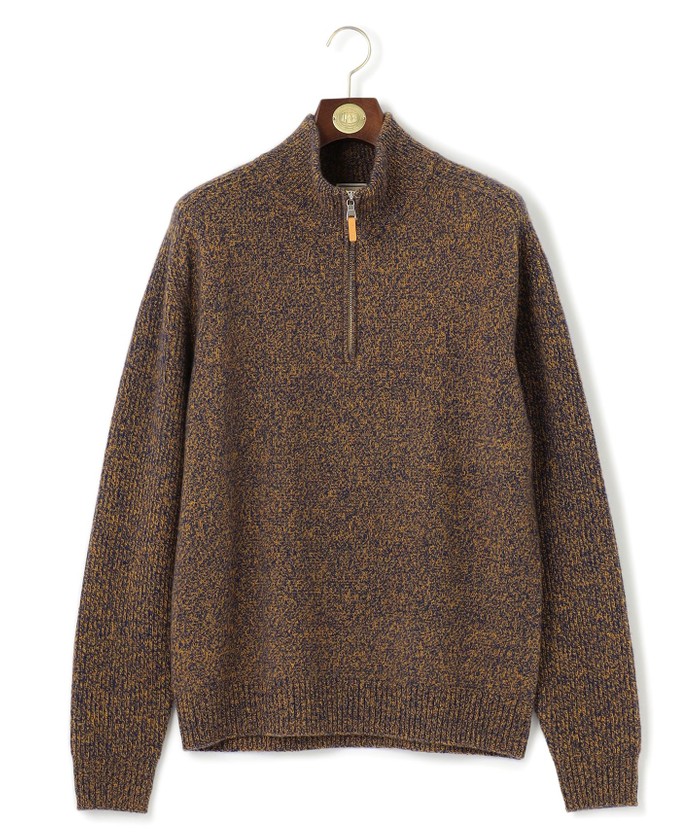セール 20%OFF】【Cash Lamb's Wool】ハーフジップニット