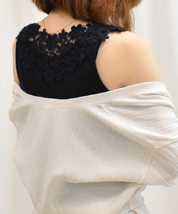 ラナン RANAN 後姿がきれい！バックレースタンクトップ