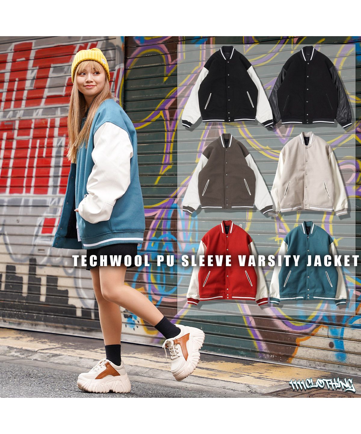 ワンフォークロージング 1111clothing ◇ テックウール 袖PU