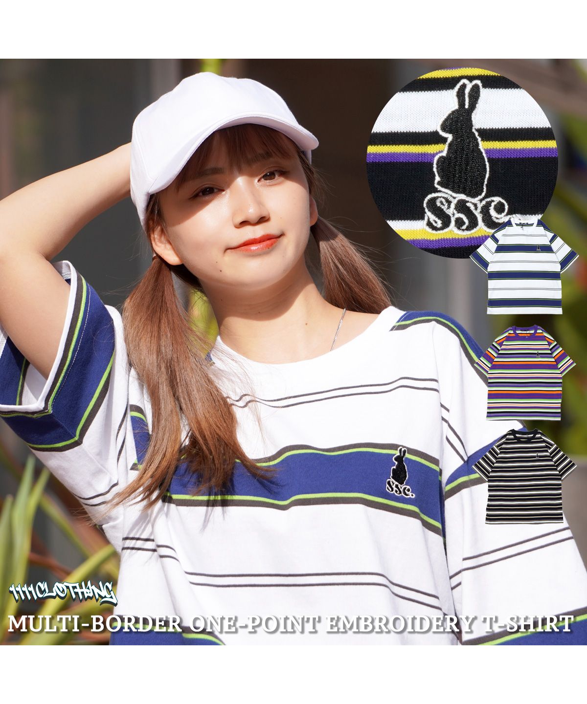 美品★23ss リネンBigボーダーフードシャツ ワンフォークロージング 1111clothing ボーダー Tシャツ メンズ