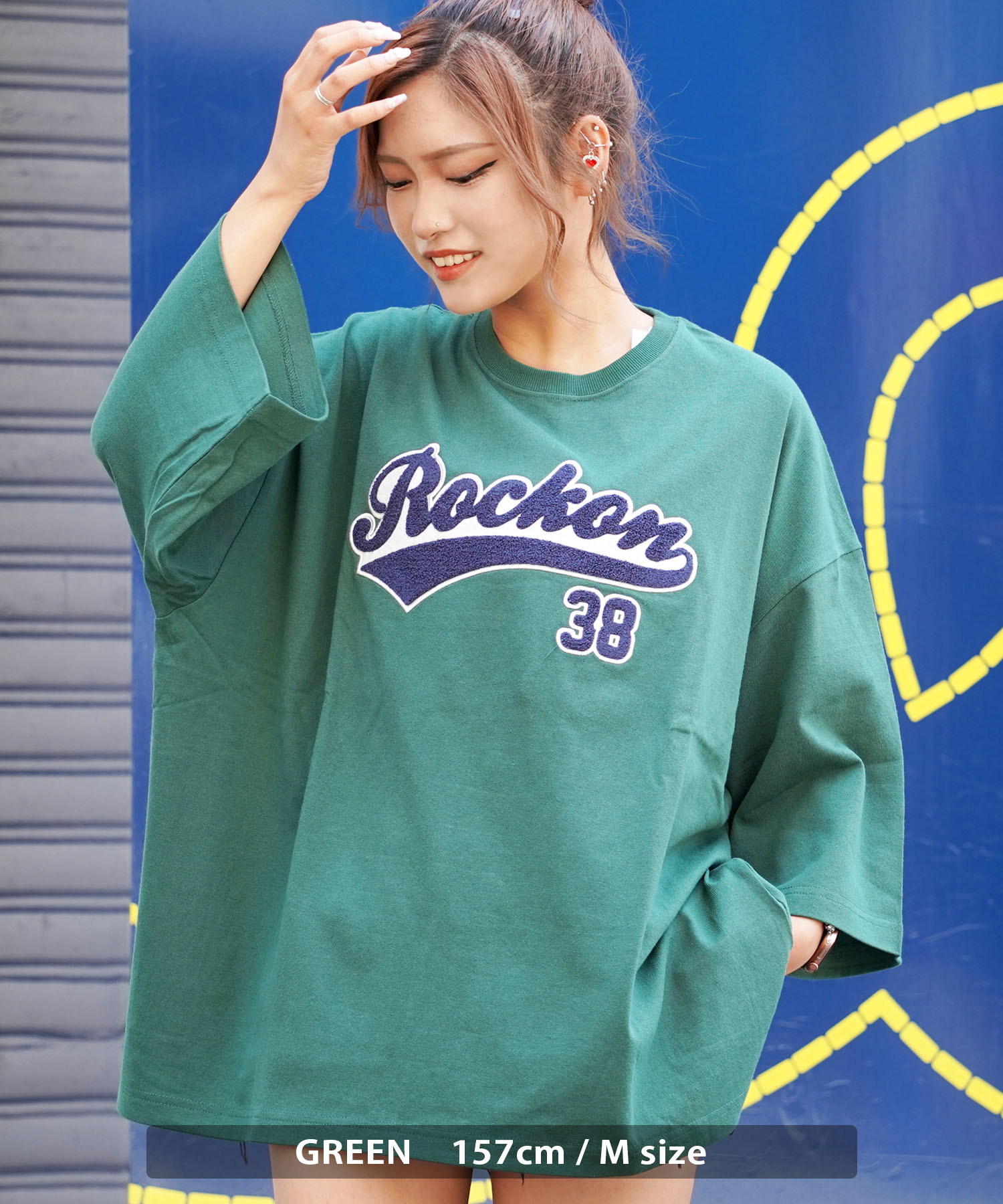 シック デザインシャツ オーバーシルエット シンプル☆２色 ワンフォークロージング 1111clothing オーバーサイズtシャツ