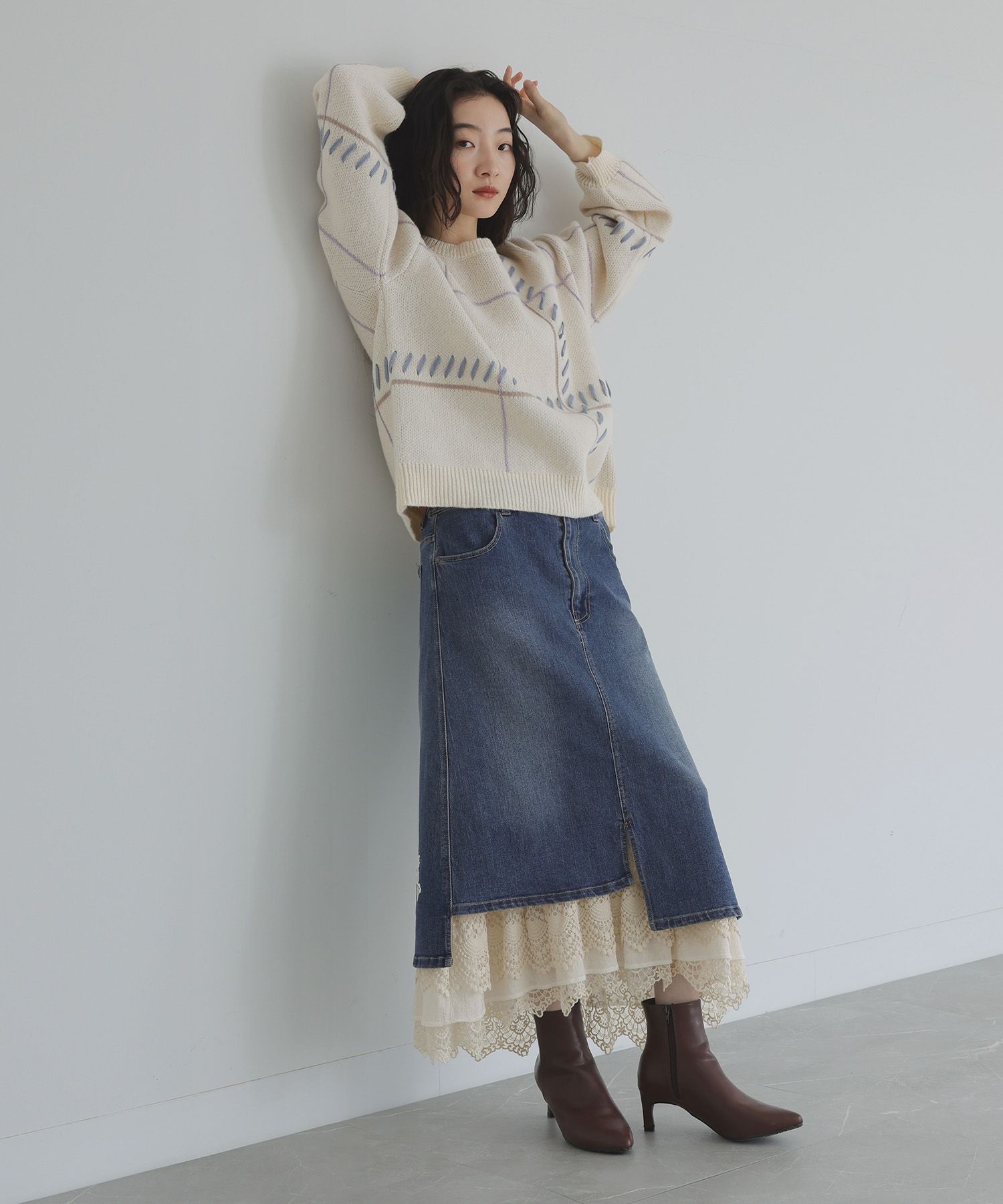 オシャレウォーカー osharewalker 『レースライナーアシメデニム