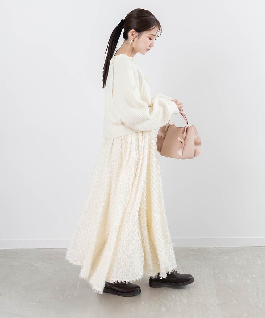 セール 30%OFF】ランダ RANDA クロップド丈ニット＆シャギー