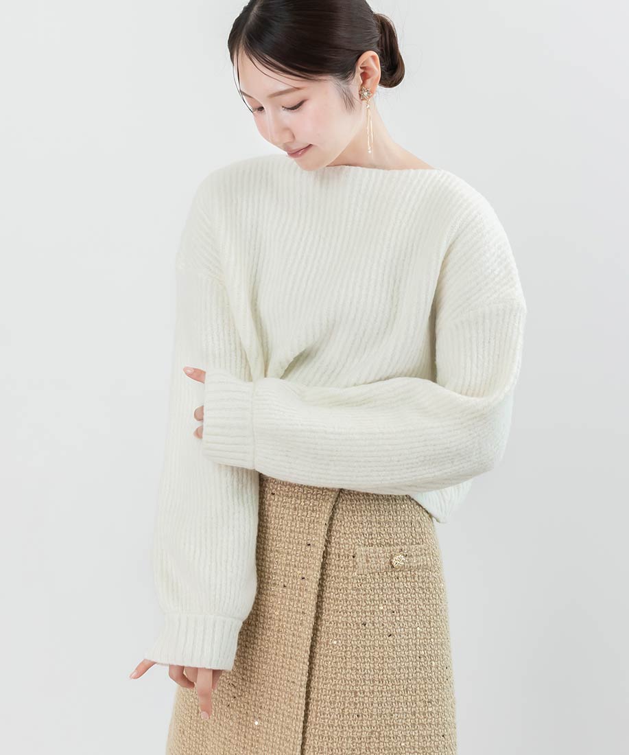 【美品】ココディール　クロップドニット×ジレワンピセット セール 30%OFF】ランダ RANDA クロップド丈ニット＆シャギー
