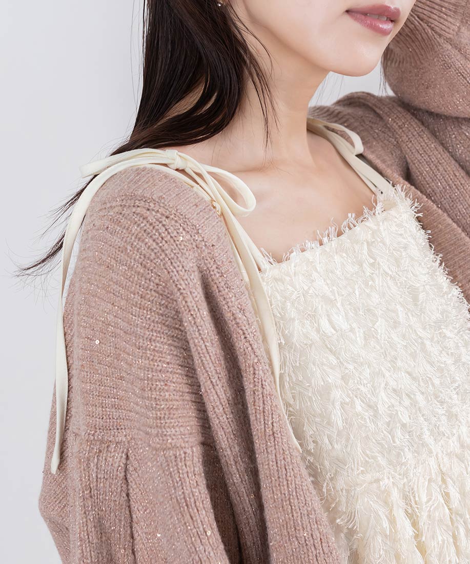 セール 30%OFF】ランダ RANDA クロップド丈ニット＆シャギー