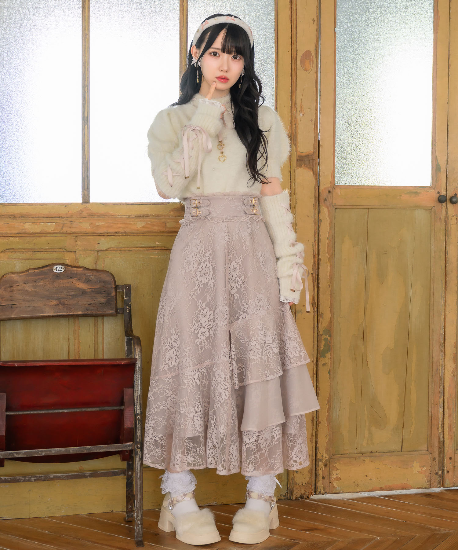 DT♪RODESIA ロングスカート 柄 関税込 セール 20%OFF】ロジータ ROJITA 総レースアシメティアード