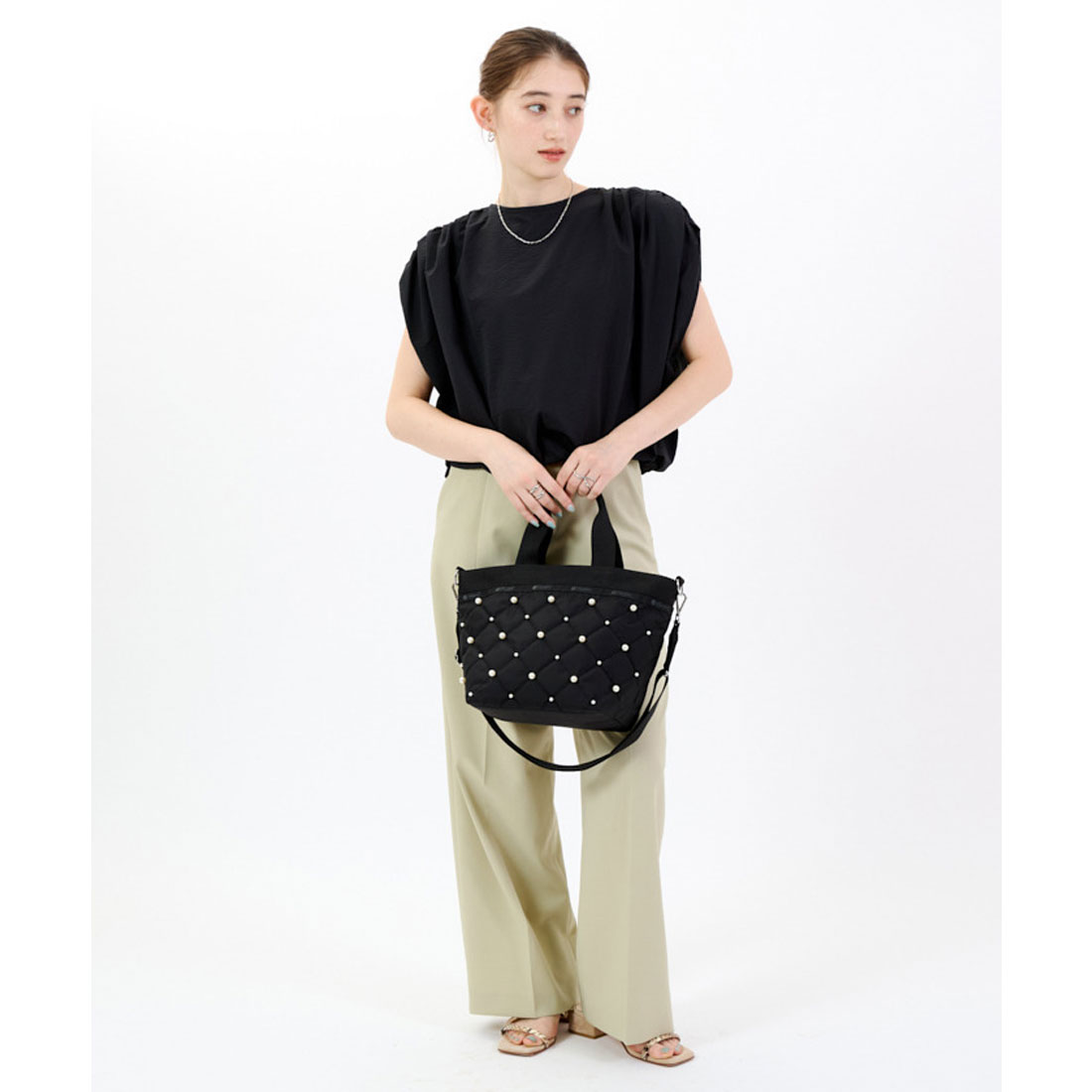 【LeSportsac】BUCKET TOTE W PEARLS2 トートバッグ BUCKET TOTE W PEARLS2スターライトパール（トートバッグ