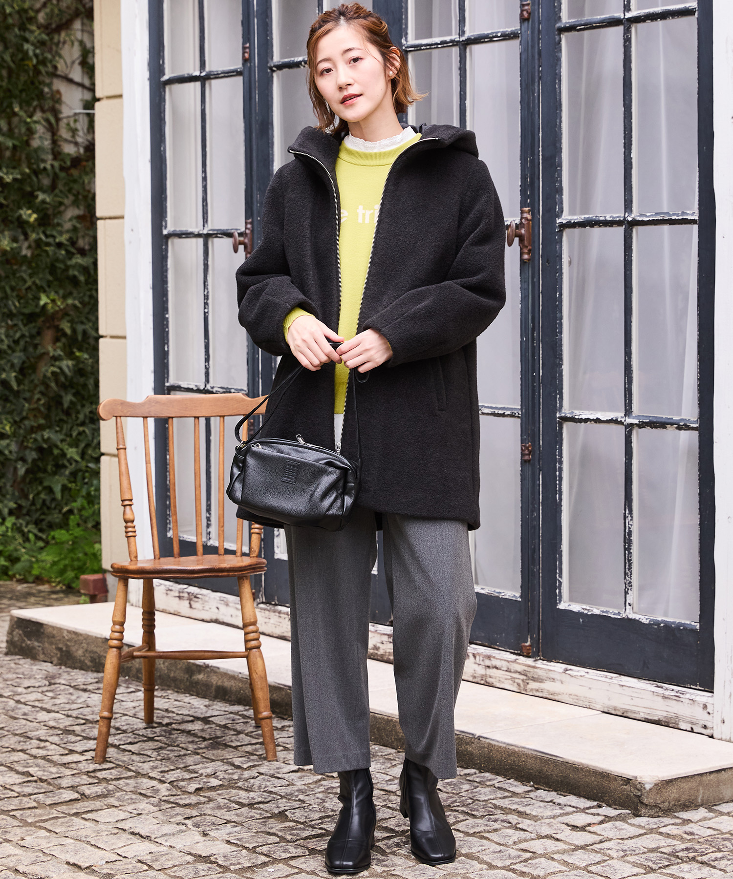 セール】プチ オンフルール Petit Honfleur ブークレーコート セール】プチ オンフルール Petit Honfleur ブークレーコート