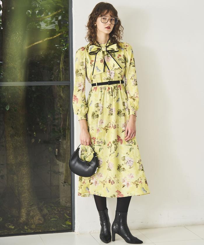 フラワーガーデンプリントワンピース(507714616) | AND COUTURE フラワーガーデンプリントワンピース(507714616) | AND COUTURE