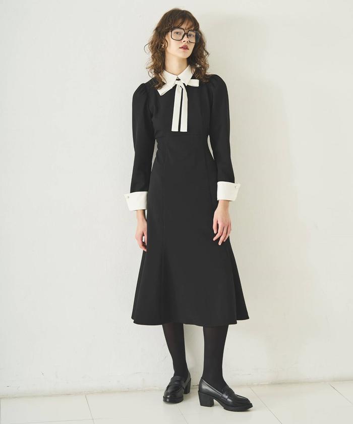 配色襟レディワンピース(507714617) | AND COUTURE(AND COUTURE
