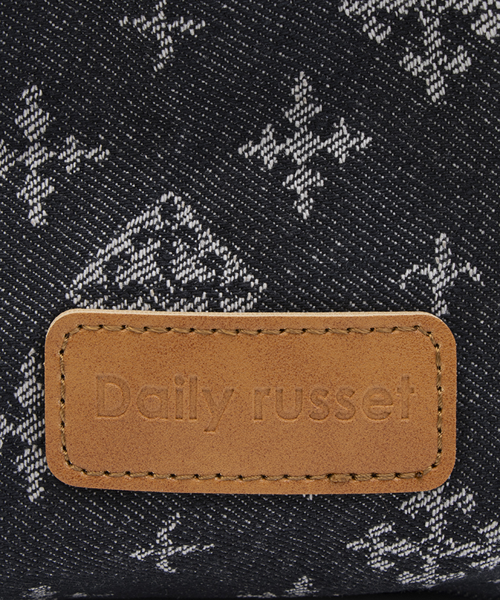 Daily russet ラシット シルバー デニム トートバッグ 箔押し