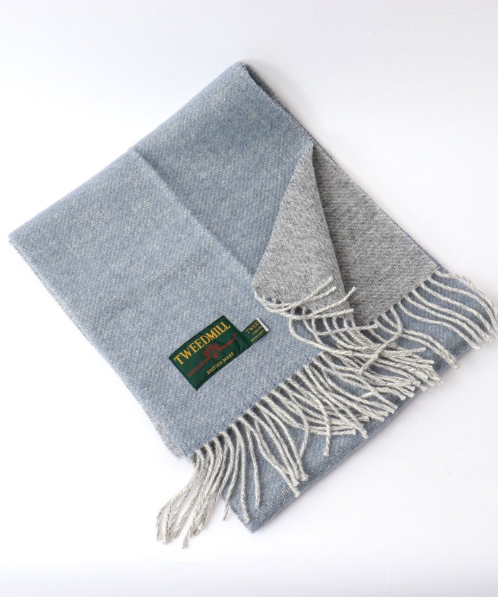 新品未使用◆ DOORS TWEED MILL　wool stole scarf-country-check-navy.jpg
