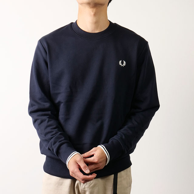 フレッドペリー FRED PERRY CREW NECK SWEATSHIRT BLACK/WHISKY フレッドペリー FRED PERRY CREW NECK SWEATSHIRT BLACK/WHISKY