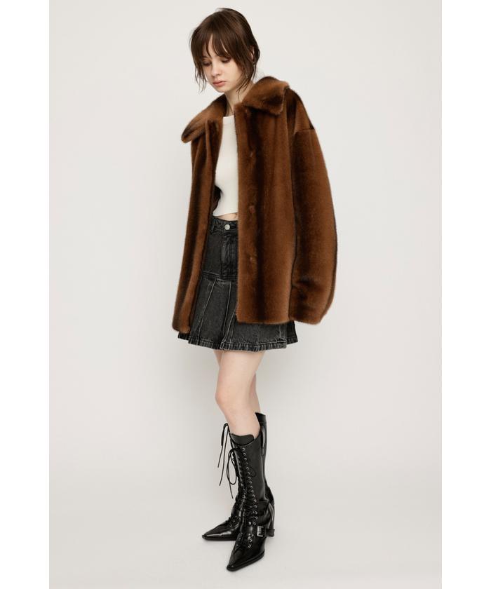 SLY（スライ）の「F/FUR FRONT HOOK COAT フェイクファー