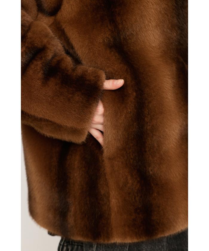 SLY（スライ）の「F/FUR FRONT HOOK COAT フェイクファー